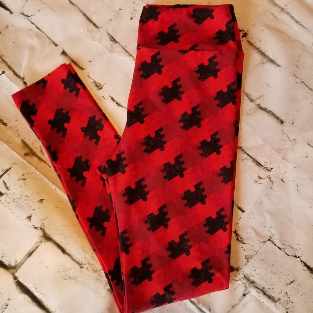 LulaRoe OS Leggings - Buffalo Check/Jigsaw Pattern